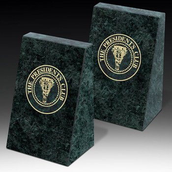 Green Marble Bookends
