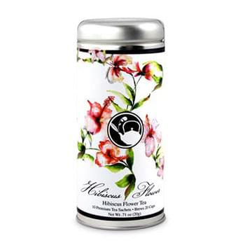 Tea Can Company Hibiscus Flower Tall Tin